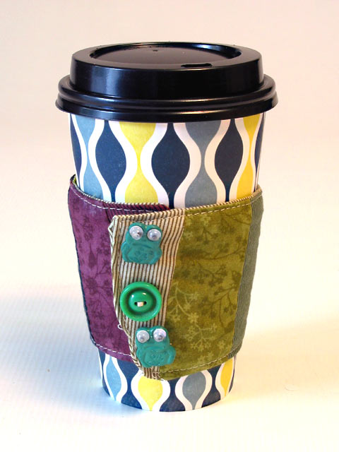 Coffee Cozy - Frog Buttons - Click Image to Close