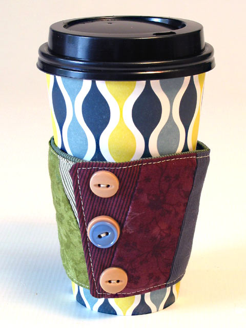 Coffee Cozy - Pink Buttons - Click Image to Close