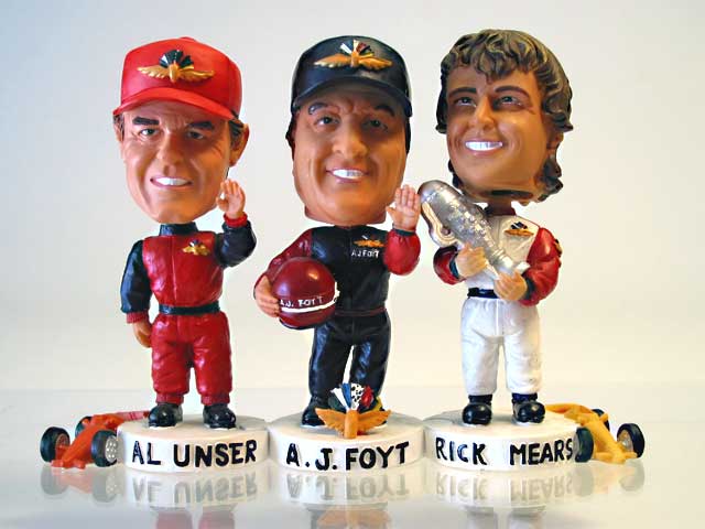4-Time Winners Indy 500 Bobble-Heads - Click Image to Close