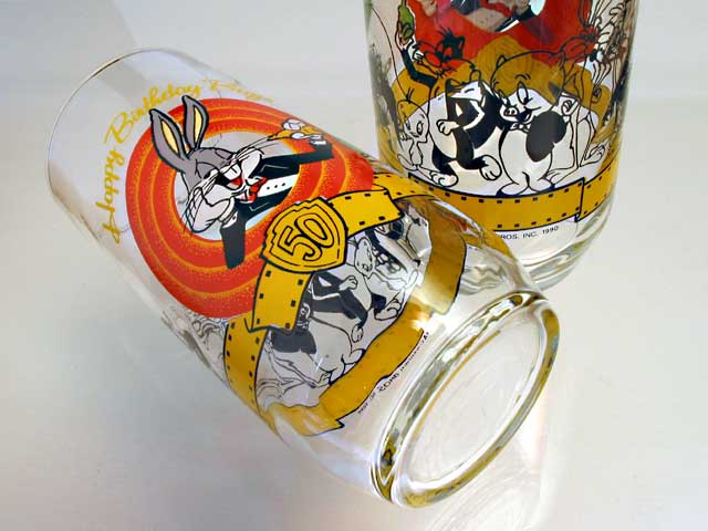 Bugs Bunny 50th Birthday Happy Birthday Bugs Glass - Click Image to Close