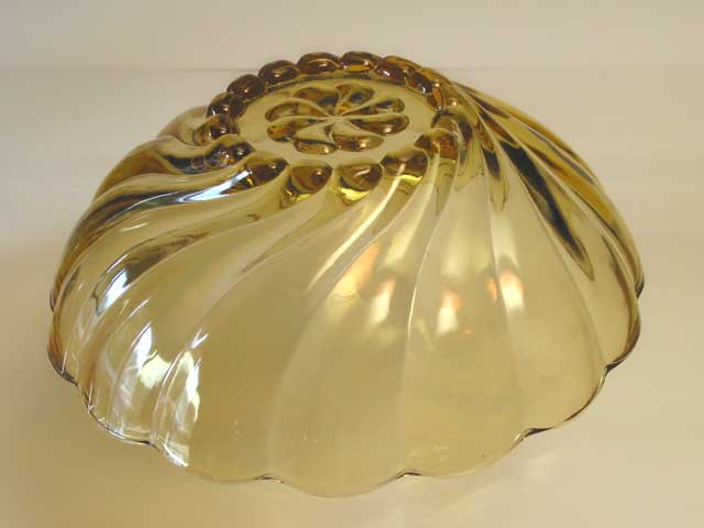 Amber Glass Swirl Fruit Bowl