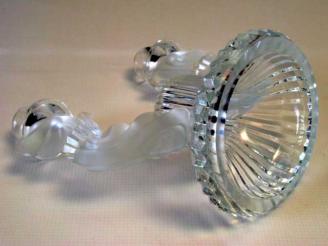 Crystal - Double Candle Holder w/Frosted Details