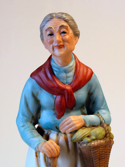 Lady with Cane Porcelain Figurine - Click Image to Close