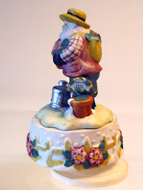 Santa Gardener Musical Porcelain Figurine