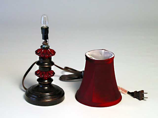 Accent Lamp w/Red Shade - Click Image to Close