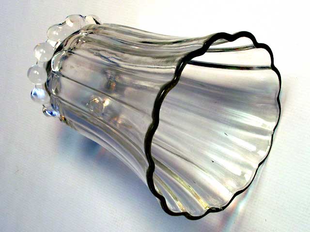 Ribbed Glass Vase - Click Image to Close