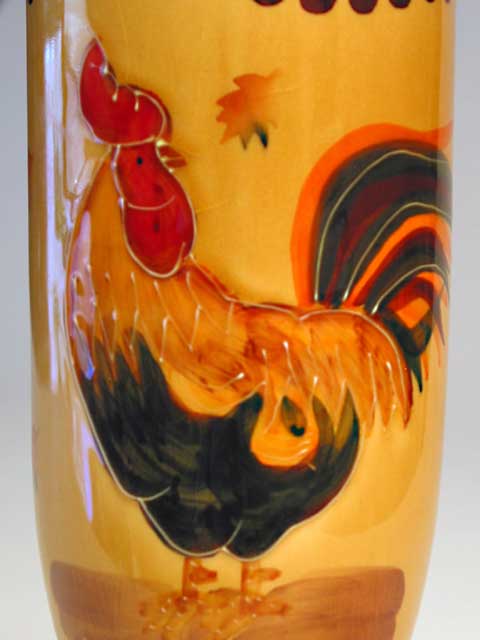 Colorful Rooster Vase - Click Image to Close