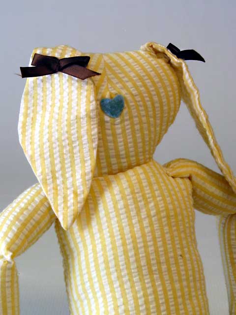 Hand Made Fabric Love Bunny - Click Image to Close