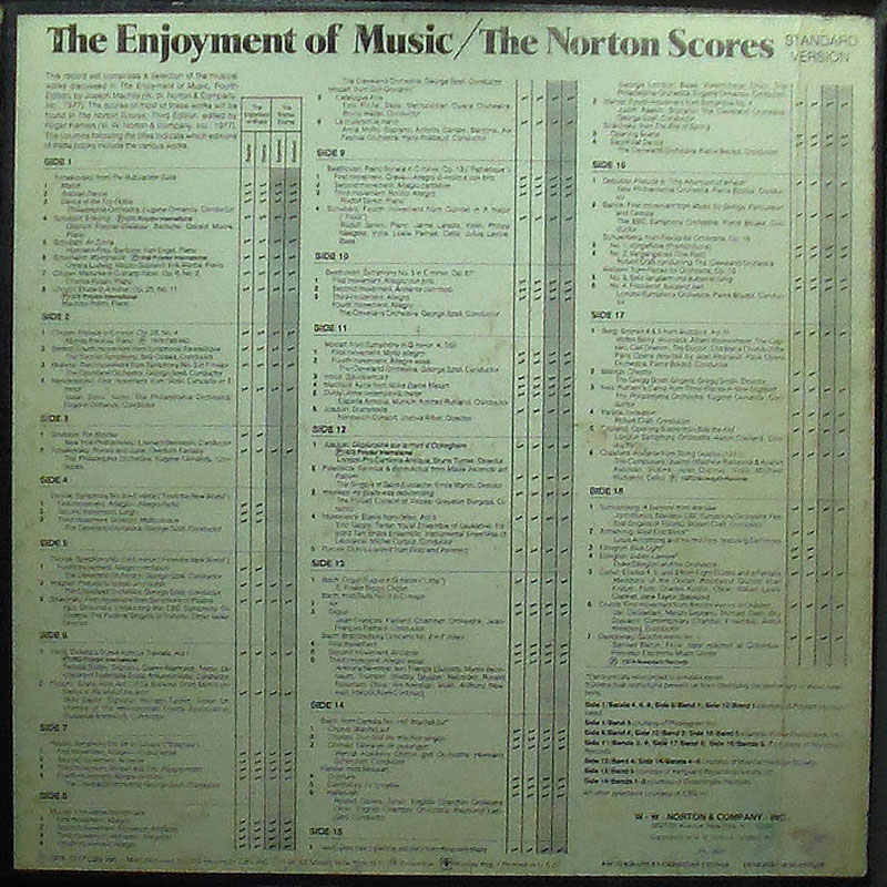 Enjoyment Of Music 4 Norton Scores 3 Standard (CBS/Columbia)