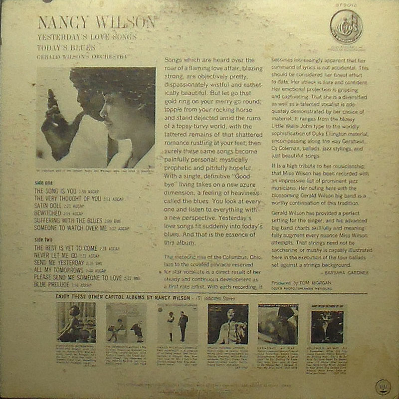 Nancy Wilson - Yesterday's Love Songs, Today's Blues - Click Image to Close
