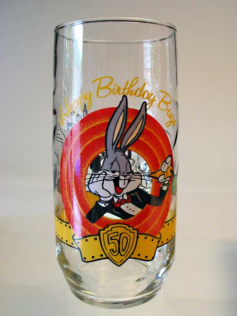Bugs Bunny 50th Birthday Happy Birthday Bugs Glass - Click Image to Close