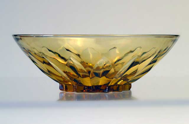 Amber Glass Fluted Fruit Bowl