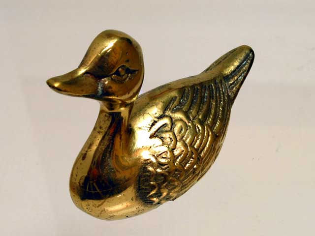 Brass Duck Paper Weight - Click Image to Close