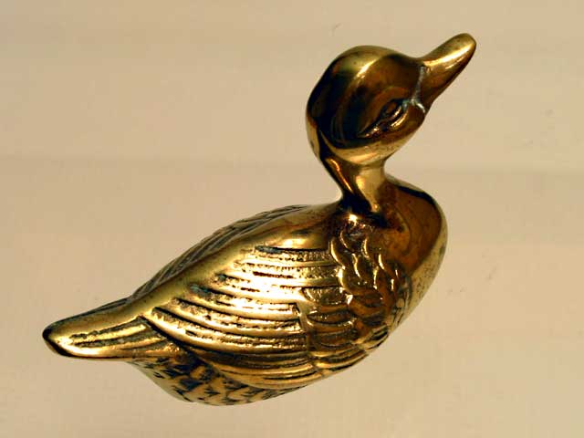 Brass Duck Paper Weight - Click Image to Close