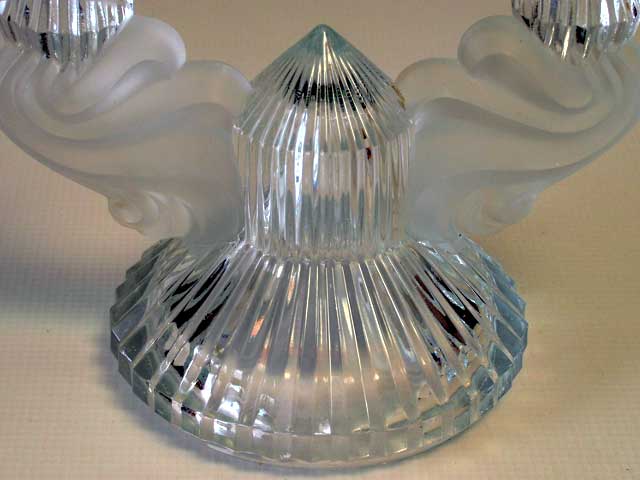 Crystal - Double Candle Holder w/Frosted Details - Click Image to Close