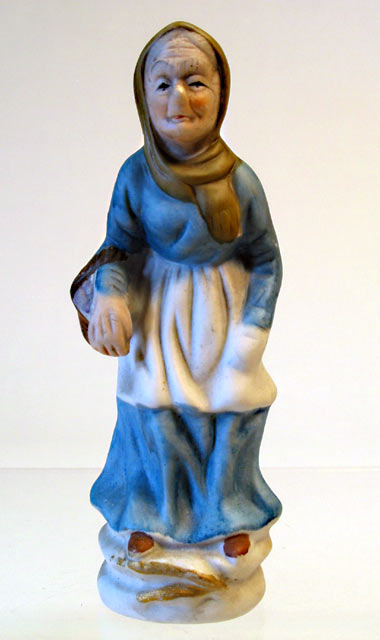 Lady with Basket Porcelain Figurine - Click Image to Close