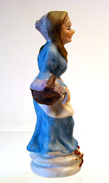 Lady with Basket Porcelain Figurine - Click Image to Close