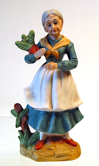 Lady with Plant Porcelain Figurine - Click Image to Close