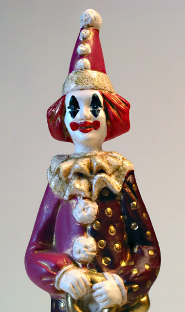 Tall Lady Clown Porcelain Figurine - Click Image to Close
