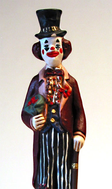 Tall Man Clown Porcelain Figurine - Click Image to Close