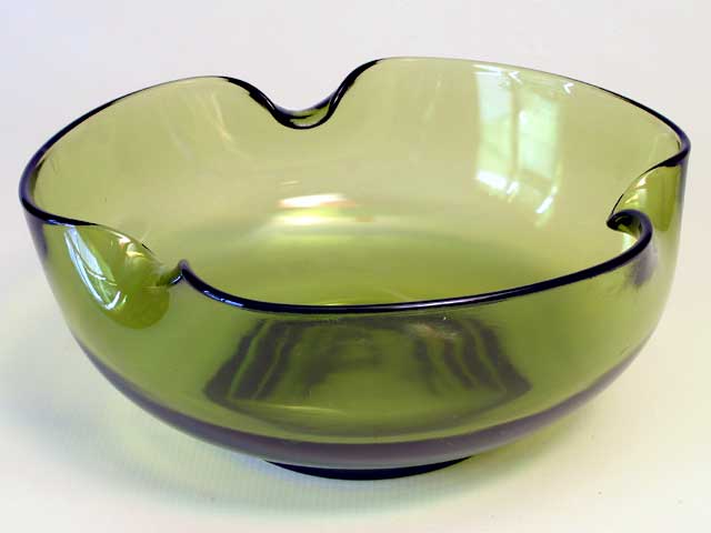 Abstract Green Glass Bowl