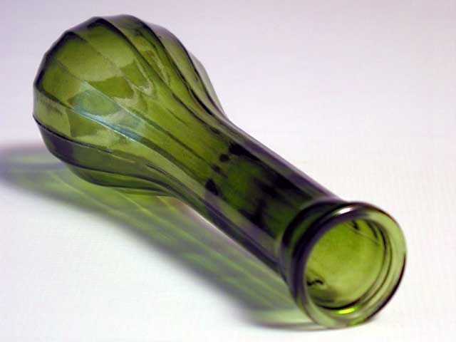 Simple Green Glass Vase - Click Image to Close