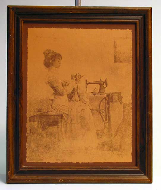 Hendrickson Sewing Framed Litho - Click Image to Close