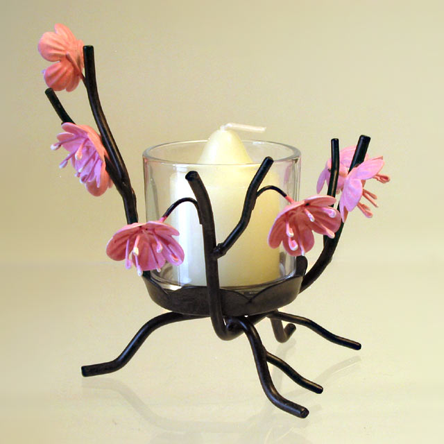PartyLite Wild Rose Single Votive Candle Display - Click Image to Close