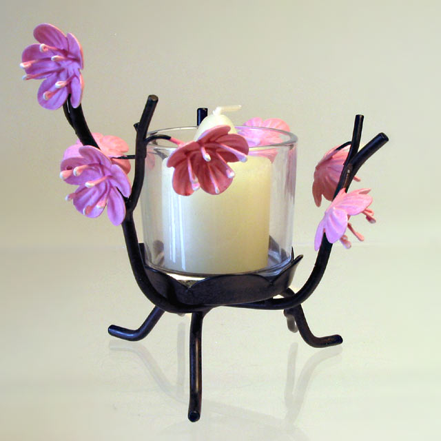 PartyLite Wild Rose Single Votive Candle Display - Click Image to Close
