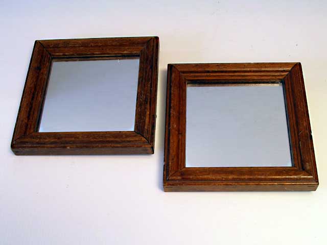 Wooden Mirror Set 5 inch Square - Click Image to Close