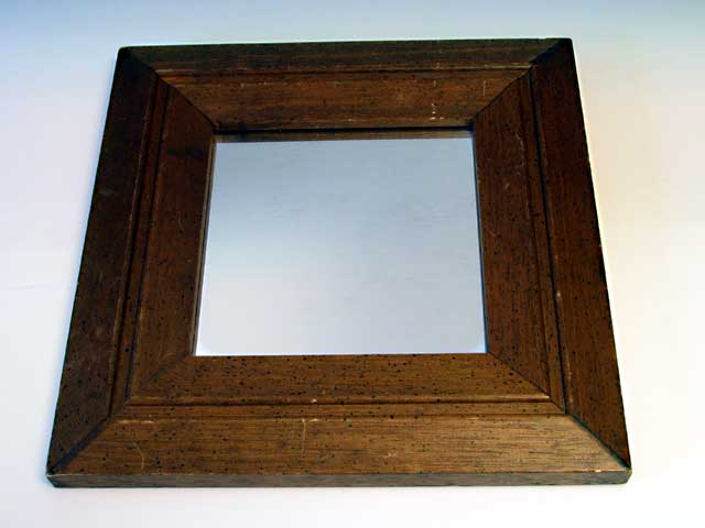 Wooden Mirror 11.5 inch Square - Click Image to Close